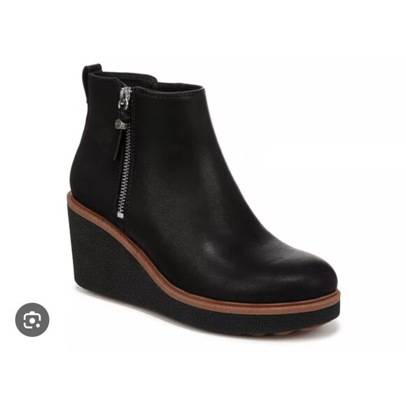 DR. SCHOLL’S Amber Wedge Ankle Bootie Size 9 Black NEW Casual Comfort Career - Picture 3 of 10